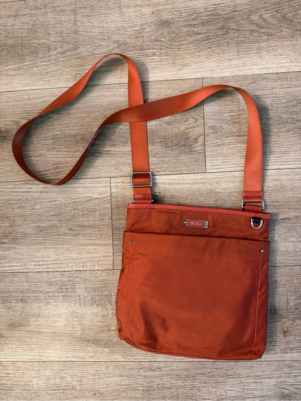 Tumi Orange Nylon Crossbody Messenger Bag for Men